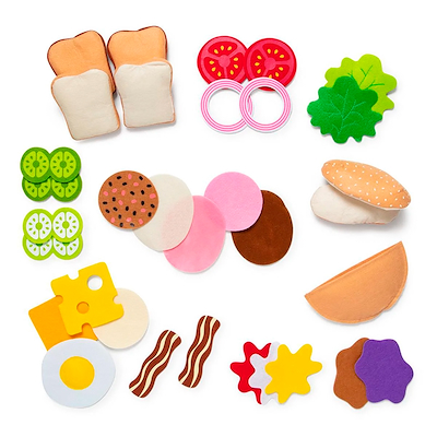 Melissa & Doug legetøjsmad sandwichsæt i filt 33 dele