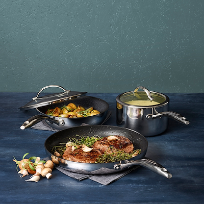 Scanpan Haptiq stegepandesæt Ø20+Ø28 cm