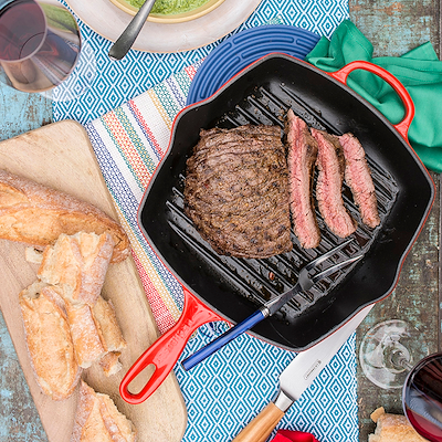 Le Creuset Signature støbejern grillpande 26 cm cerise