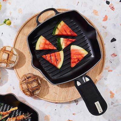 Le Creuset Signature støbejern grillpande 26 cm matte black