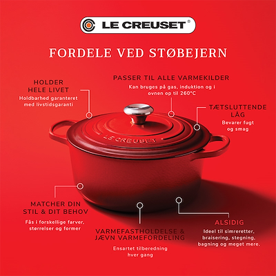 Le Creuset Signature støbejern rund gryde Ø24 cm cerise