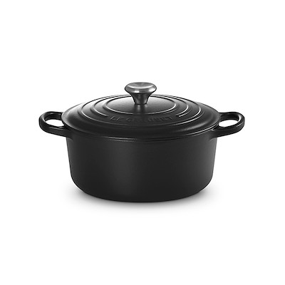 Le Creuset Signature støbejerns rund gryde 22 cm matte black