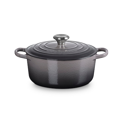 Le Creuset Signature støbejern rund gryde Ø24 cm flint