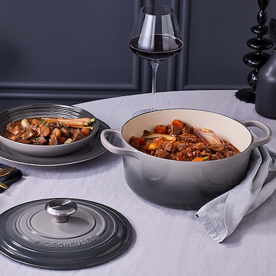 Le Creuset Signature støbejern rund gryde Ø24 cm flint