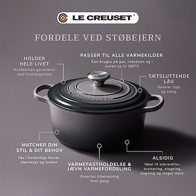 Le Creuset Signature støbejern rund gryde Ø24 cm flint
