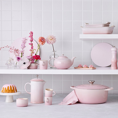 Le Creuset Signature støbejern rund gryde Ø24 cm shell pink