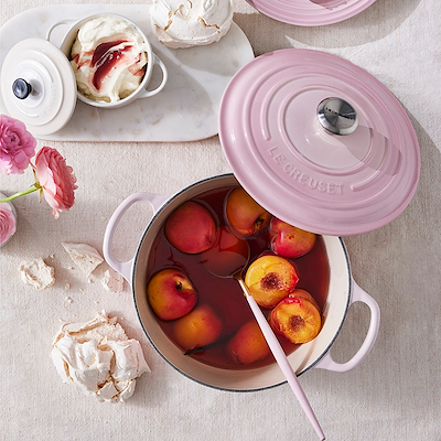 Le Creuset Signature støbejern rund gryde Ø24 cm shell pink
