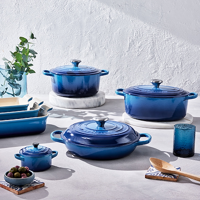 Le Creuset Signature støbejern rund gryde Ø24 cm azure