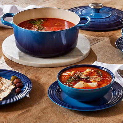 Le Creuset Signature støbejern rund gryde Ø24 cm azure