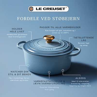 Le Creuset Signature støbejern rund gryde Ø24 cm chambray