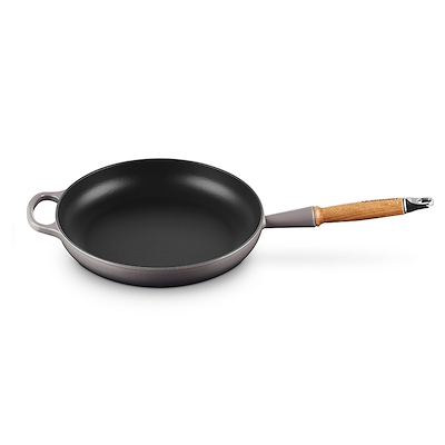 Le Creuset Signature støbejern stegepande med træhåndtag Ø28 cm flint
