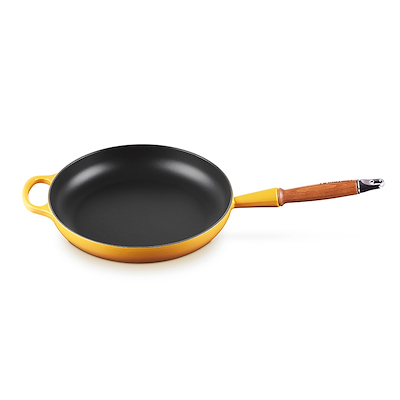 Le Creuset Signature støbejern stegepande med træhåndtag Ø 28 cm nectar