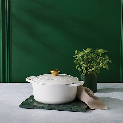 Le Creuset Signature støbejern rund gryde Ø24 cm white
