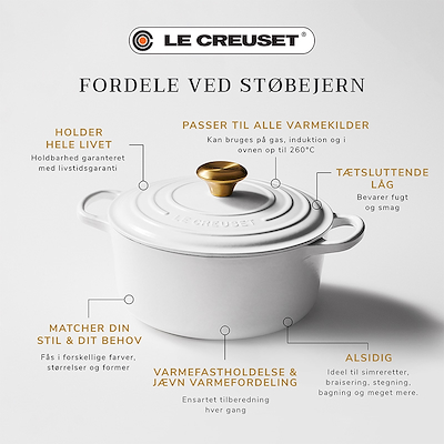 Le Creuset Signature støbejern rund gryde Ø24 cm white