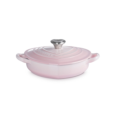 Le Creuset Signature støbejern hjertebuffetgryde med hjerteformet knop Ø20 cm shell pink
