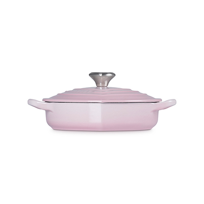 Le Creuset Signature støbejern hjertebuffetgryde med hjerteformet knop Ø20 cm shell pink