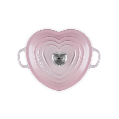 Le Creuset Signature støbejern hjertebuffetgryde med hjerteformet knop Ø20 cm shell pink