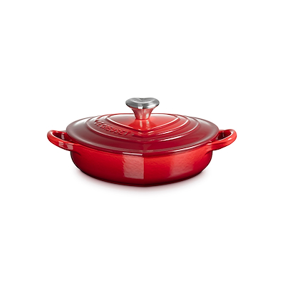 Le Creuset Signature støbejern hjertebuffetgryde med hjerteformet knop Ø 20 cm cerise