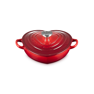 Le Creuset Signature støbejern hjertebuffetgryde med hjerteformet knop Ø 20 cm cerise