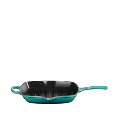 Le Creuset Signature støbejern grillpande 26 cm bleu riviera