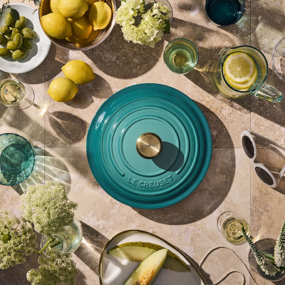Le Creuset Signature støbejern rund gryde Ø 24 cm bleu riviera