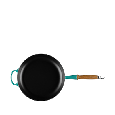 Le Creuset Signature stegepande Ø 28 cm med træhåndtag bleu riviera