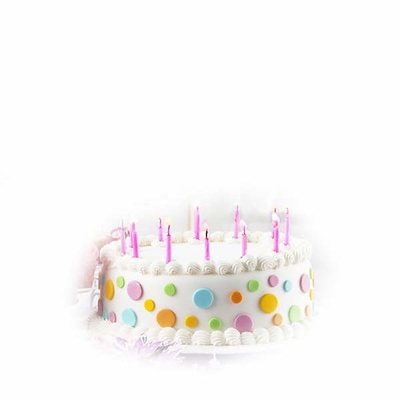 Kagelys med rosa flamme 12 stk.