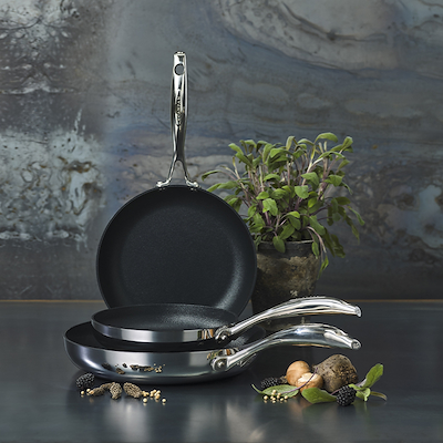 Scanpan HaptIQ stegepande stål sæt Ø 20 & Ø 28 cm 2 stk.