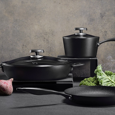 Scanpan Pro SB+ Induction kasserolle med låg sort non-stick 1.8 liter