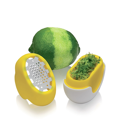 Microplane Flexi citrusrivejern med opsamler gul