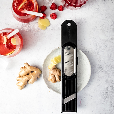 Microplane ingefærriver 3-i-1 sort