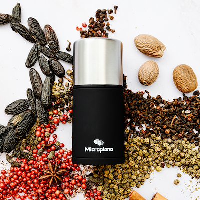 Microplane krydderimølle sort/stål H11,4 cm