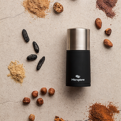 Microplane krydderimølle sort/stål H11,4 cm