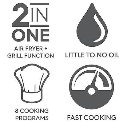 OBH Nordica Easy Fry & Grill Precision airfryer 2in1 black digital