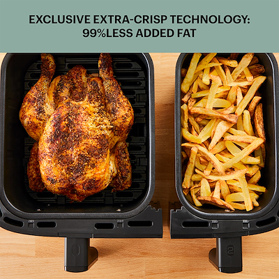 OBH Nordica Dual Easy Fry & Grill airfryer black