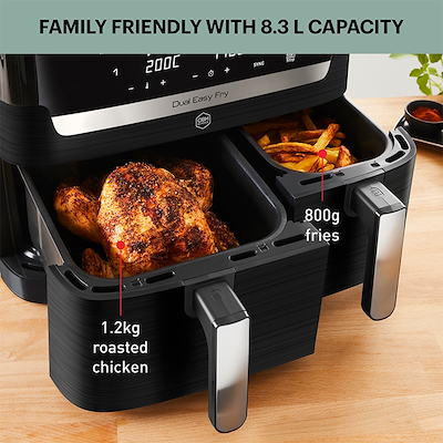 OBH Nordica Dual Easy Fry & Grill airfryer black
