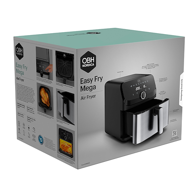 OBH Nordica Easy Fry airfryer 7,5 liter rustfrit stål