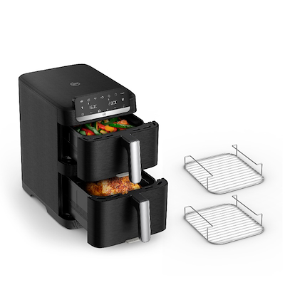 OBH Nordica Easy Fry Crispy Stack airfryer sort 10 liter