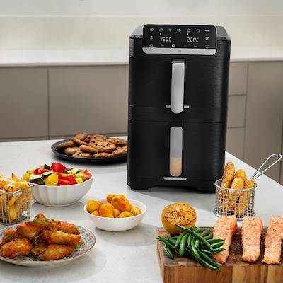OBH Nordica Easy Fry Crispy Stack airfryer sort 10 liter