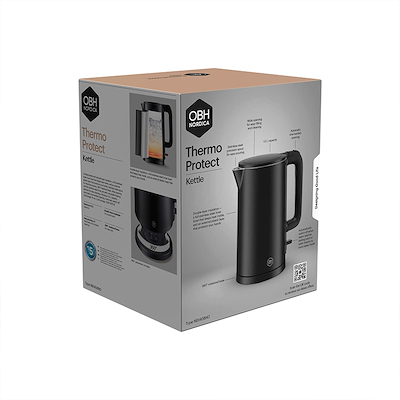 OBH Nordica Thermo Protect elkedel sort 1,5 liter