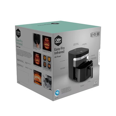 OBH Nordica Easy Fry infrarød airfryer sort 7 liter
