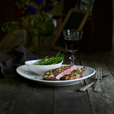 Pillivuyt oval steaktallerken stor 29,5x25 cm