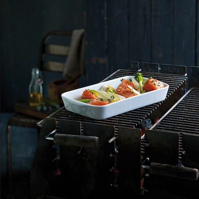 Pillivuyt stegefad nr. 2 - 29,5x18 cm 2. sortering hvid