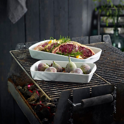 Pillivuyt stegefad nr. 2 - 29,5x18 cm 2. sortering hvid