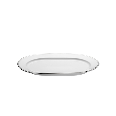 Pillivuyt hvid/sølv serveringsfad ovalt 36 cm