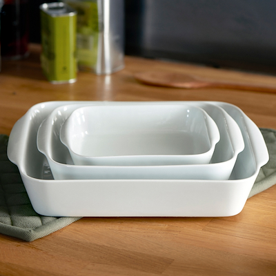 Pillivuyt Originale kvadratfadsæt hvid 3 stk