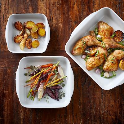 Pillivuyt Originale kvadratfadsæt hvid 3 stk