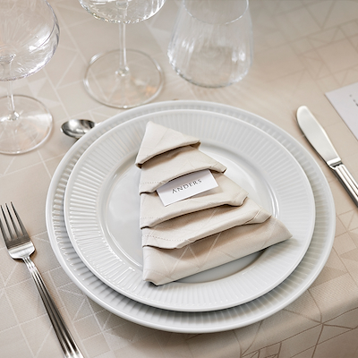 Pillivuyt Plissé flad tallerken hvid Ø28 cm