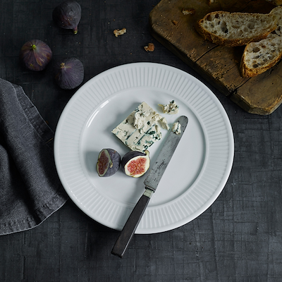 Pillivuyt Plissé flad tallerken hvid Ø28 cm