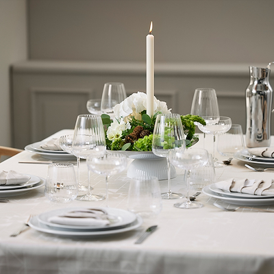 Pillivuyt Plissé flad tallerken hvid Ø28 cm